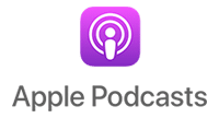 The Apple Podcasts logo is displayed to let users know that The Secrets Of Weight Loss Podcast with Roberto is available on Apple Podcasts. The Logo itself consists of a purple sqaure with two circles in it and the outlline of a figure going from the middle of the circle downwards.